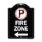 Signmission Fire Zone No Parking and Left Arrow Heavy-Gauge Aluminum Sign, 24" x 18", BW-1824-23974 A-DES-BW-1824-23974 - alternate 1